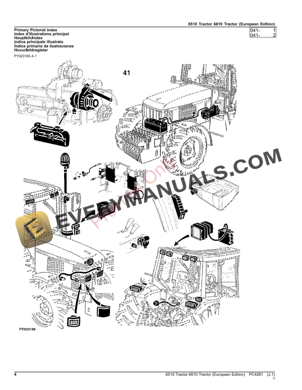 John Deere 6510, 6610 TRACTORS Parts Catalog PC4281 01AUG23-4