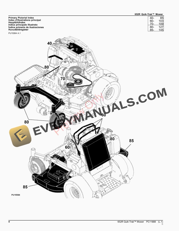 John Deere 652R Quik Trak Mower Parts Catalog PC11888 23NOV23 4