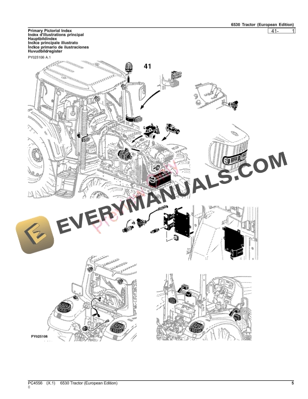 John Deere 6530 Tractor Parts Catalog PC4556 15OCT23-5