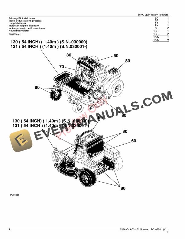 John Deere 657A QUIK TRAK MOWER Parts Catalog PC10360 05APR22 4