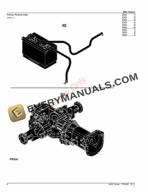 John Deere 6603 Tractor Parts Catalog PC9202 24OCT23-4