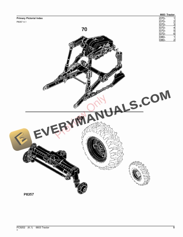 John Deere 6603 Tractor Parts Catalog PC9202 24OCT23-5