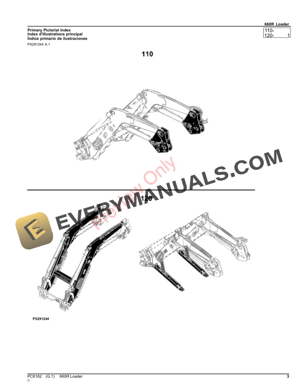 John Deere 660R Loader Parts Catalog PC6162 15AUG23-3