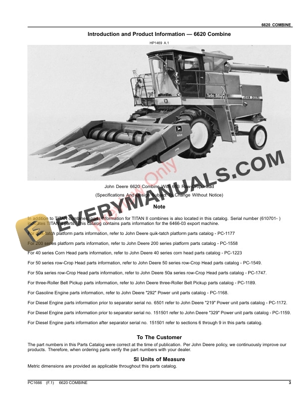 John Deere 6620 Combine Parts Catalog PC1666 25SEP23 4 John Deere 6620 Combine Parts Catalog PC1666 25SEP23-3