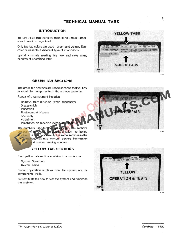 John Deere 6622 Combine Technical Manual TM1238 01MAY86 6 John Deere 6622 Combine Technical Manual TM1238 01MAY86 5