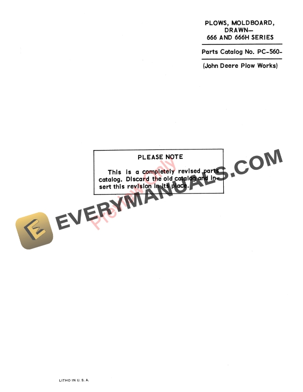 John Deere 666 Moldboard Plow