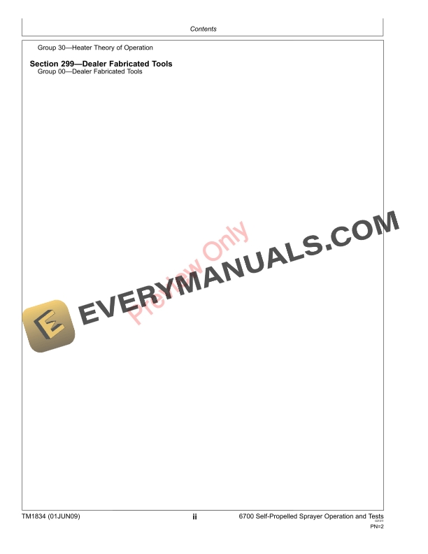 John Deere 6700 Self Propelled Sprayer Technical Manual TM1834 01JUN09 4