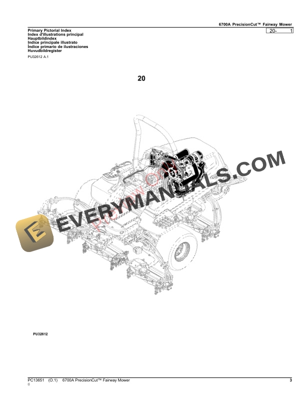John Deere 6700A PrecisionCut Fairway Mower Parts Catalog PC13651 12NOV23-3