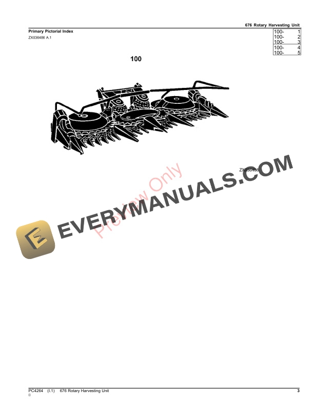 John Deere 676 Rotary Harvesting Unit Parts Catalog PC4264 23NOV23-3