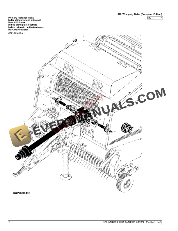 John Deere 678 WRAPPING BALER Parts Catalog PC3223 17OCT22-4