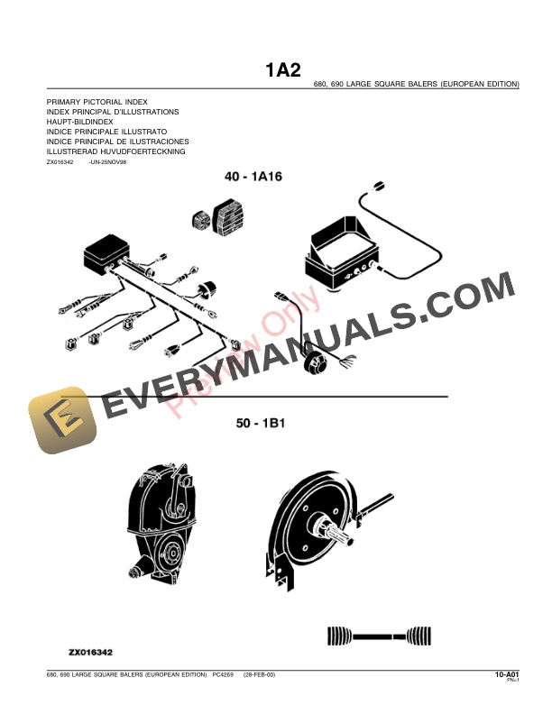 John Deere 680, 690 Large Square Baler Parts Catalog PC4269 01AUG00 4 John Deere 680, 690 Large Square Baler Parts Catalog PC4269 01AUG00-3