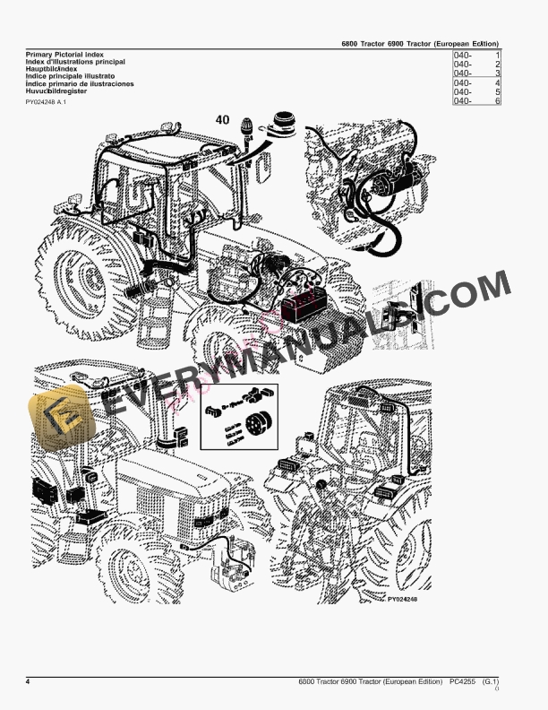 John Deere 6800, 6900 Tractors Parts Catalog PC4255 24OCT23-4