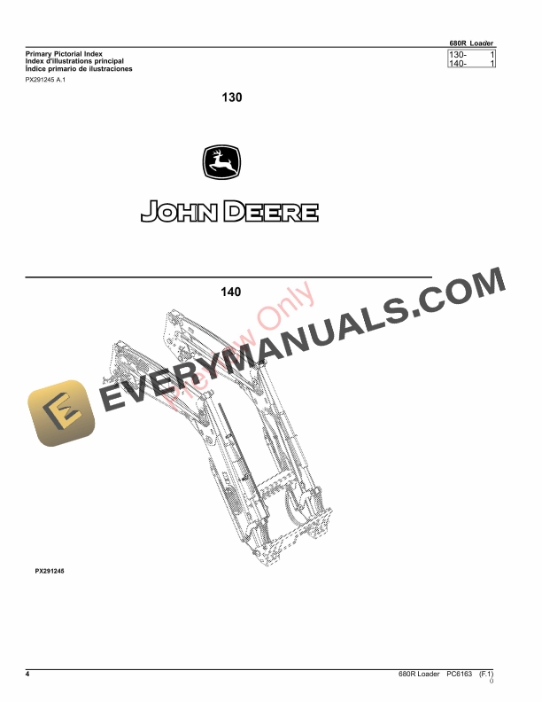 John Deere 680R Loader Parts Catalog PC6163 15AUG23-4