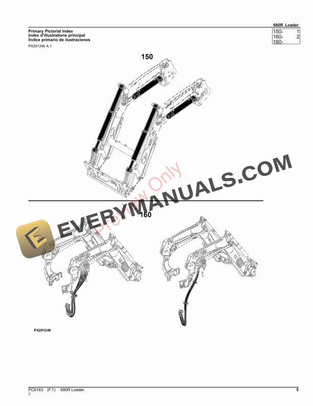 John Deere 680R Loader Parts Catalog PC6163 15AUG23-5