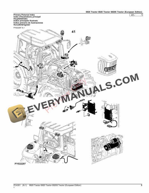 John Deere 6820, 6920, 6920S TRACTORS Parts Catalog PC4351 12NOV23-5