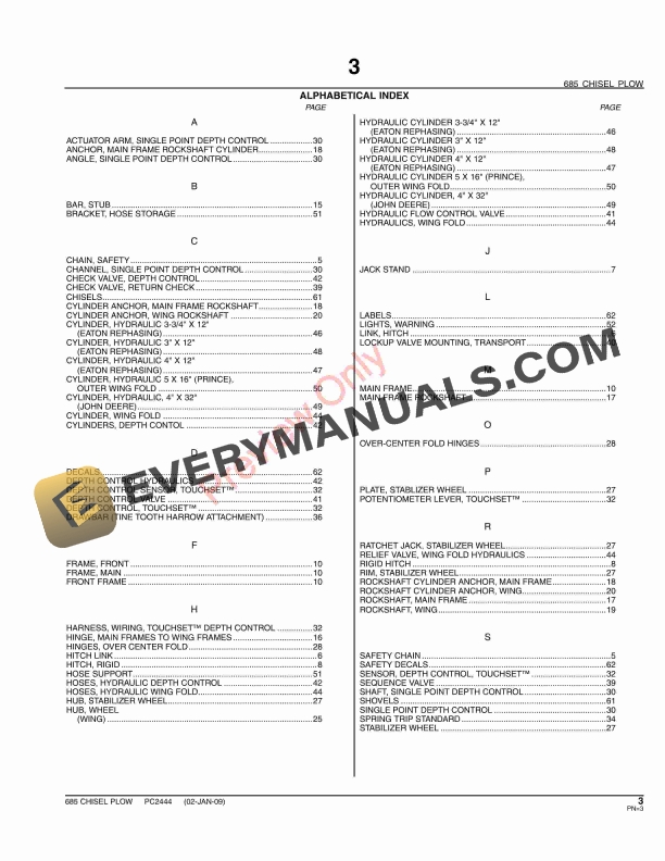 John Deere 685 Chisel Plow Parts Catalog PC2444 09JUN11-5