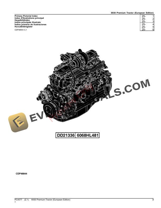 John Deere 6930 Premium Tractor Parts Catalog PC4577 21NOV23-3