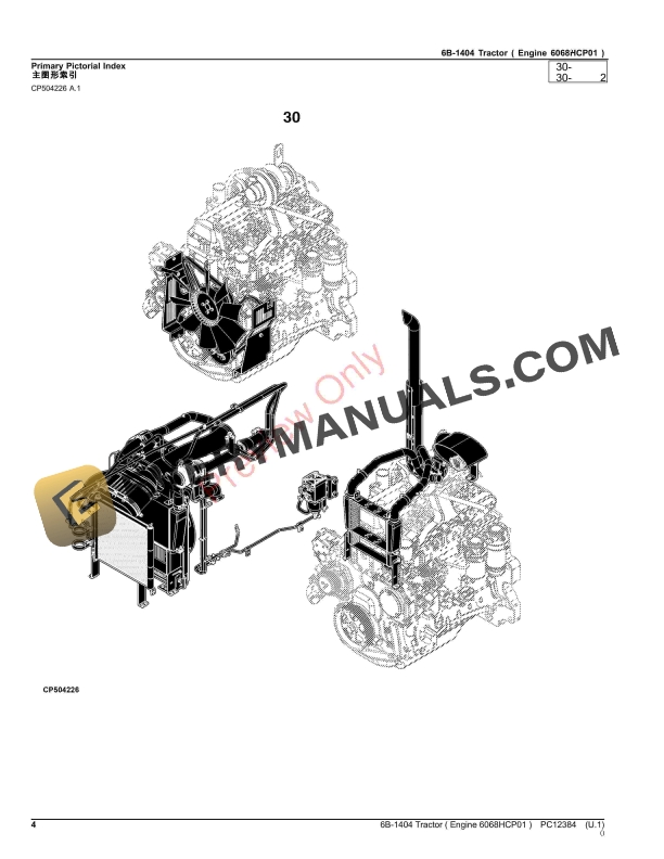 John Deere 6B-1404 Tractor ( Engine 6068HCP01 ) Parts Catalog PC12384 06OCT23 5 John Deere 6B-1404 Tractor ( Engine 6068HCP01 ) Parts Catalog PC12384 06OCT23-4