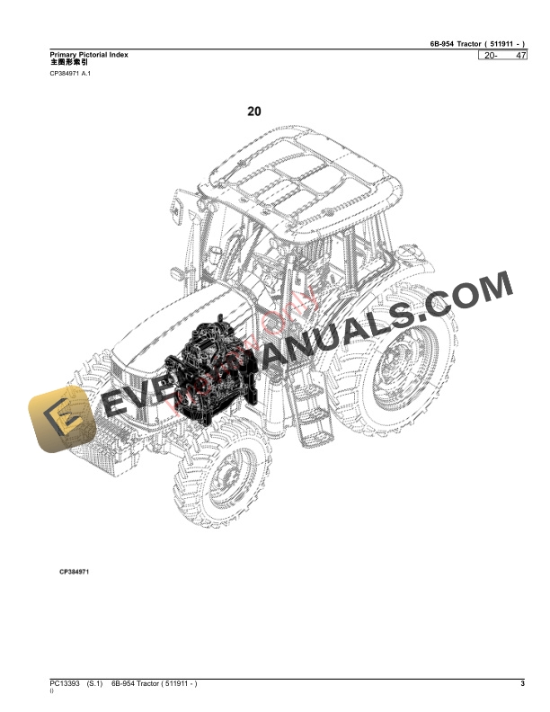 John Deere 6B-954 Tractor ( 511911 – ) Parts Catalog PC13393 02NOV23-3