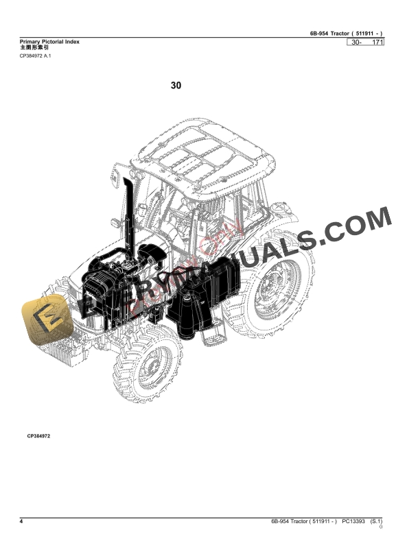 John Deere 6B-954 Tractor ( 511911 – ) Parts Catalog PC13393 02NOV23-4