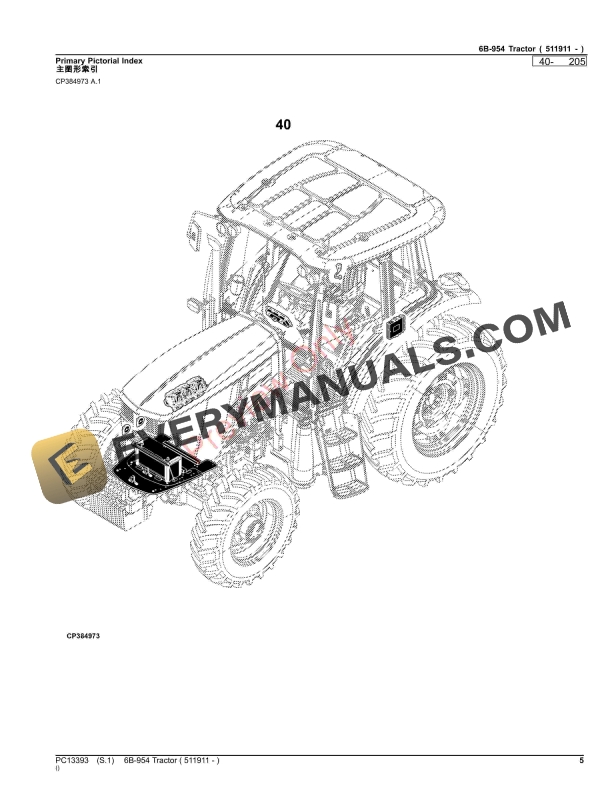 John Deere 6B-954 Tractor ( 511911 – ) Parts Catalog PC13393 02NOV23-5