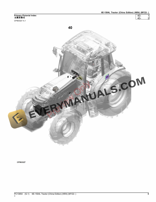 John Deere 6E-1504L Tractor (NR4) (MY22- ) Parts Catalog PC13954 03OCT23-5