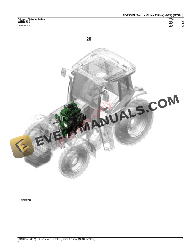 John Deere 6E-1504PL Tractor (NR4) (MY22- ) Parts Catalog PC13955 30SEP23-3