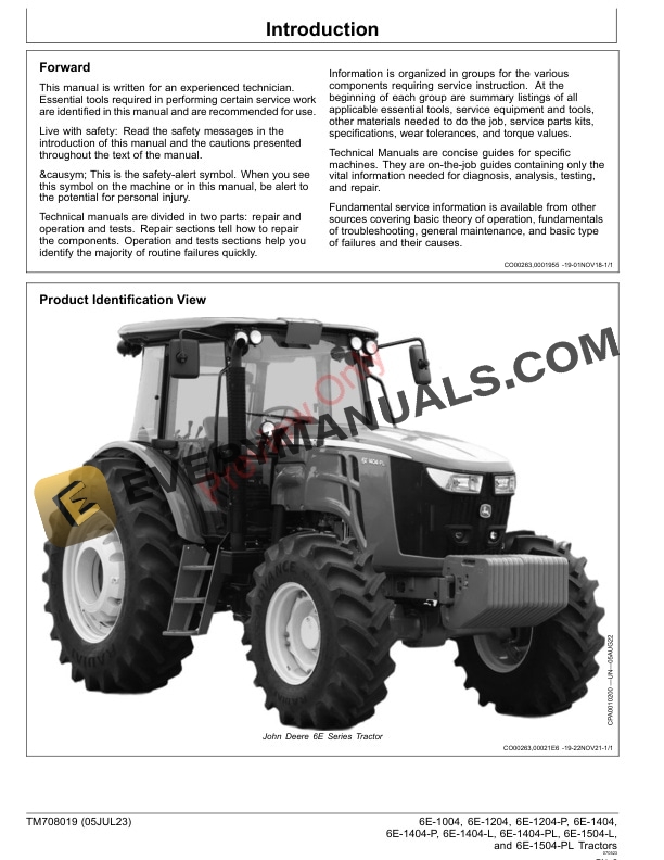 John Deere 6E NR4 Tractors Diagnostic Technical Manual TM708019 05JUL23 4 John Deere 6E NR4 Tractors Diagnostic Technical Manual TM708019 05JUL23 2