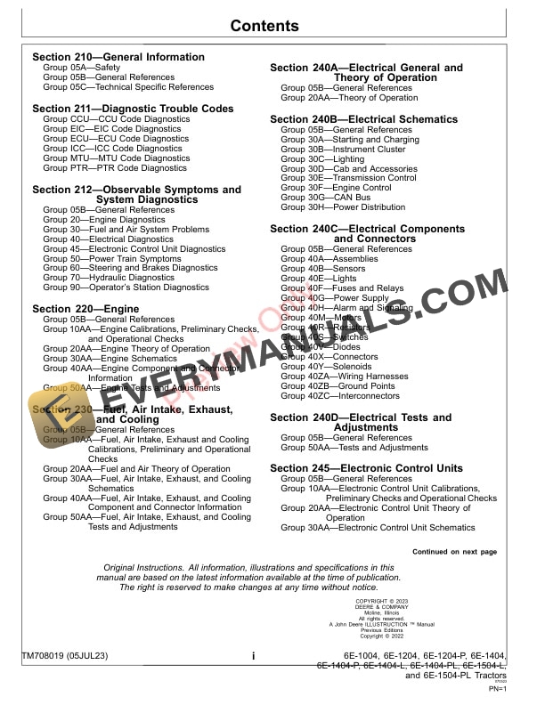 John Deere 6E NR4 Tractors Diagnostic Technical Manual TM708019 05JUL23 5 John Deere 6E NR4 Tractors Diagnostic Technical Manual TM708019 05JUL23 3