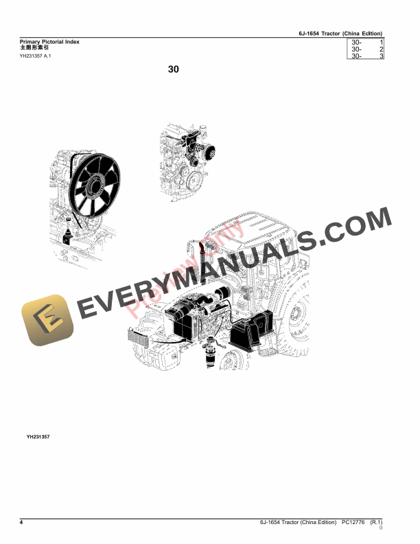 John Deere 6J-1654 Tractor Parts Catalog PC12776 06OCT23-4