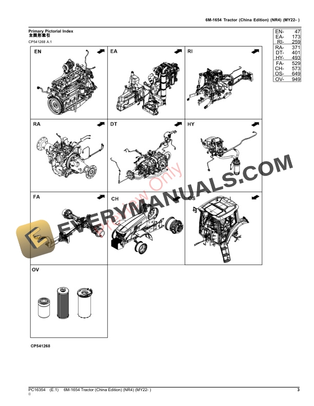 John Deere 6M-1654 Tractor (NR4) (MY22- ) Parts Catalog PC16354 21SEP23-3
