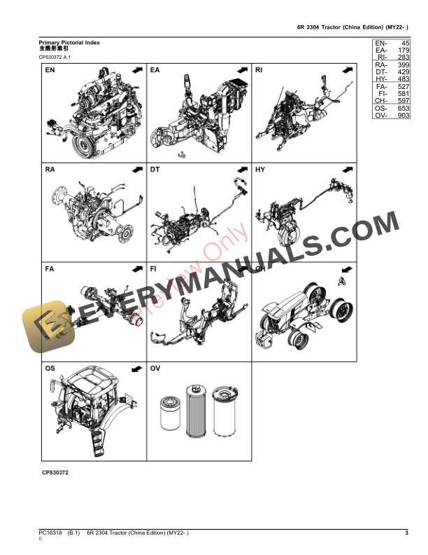 John Deere 6R 2304 Tractor (MY22- ) Parts Catalog PC16318 08MAY23-3