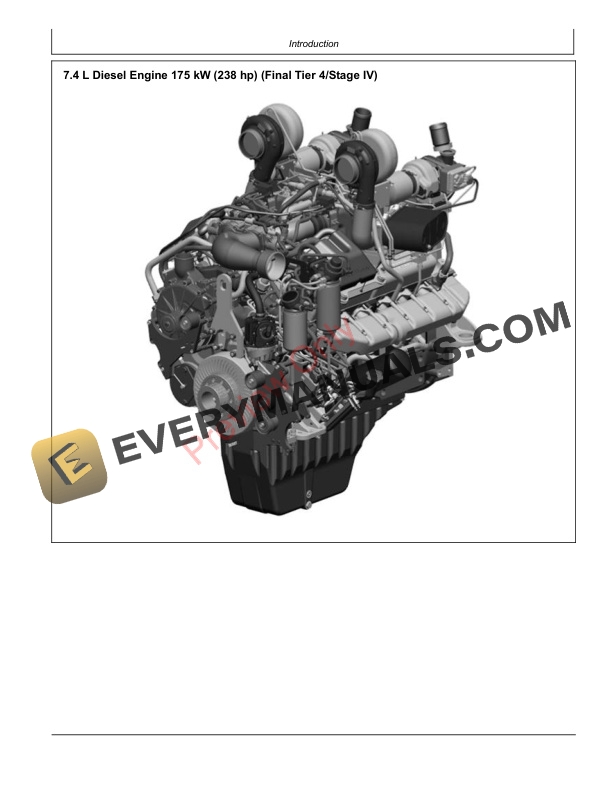 John Deere 7.4L Diesel Engine 175kW 238 HP Final Tier 4Stage IV Component Technical Manual 5AP9873 A1 3