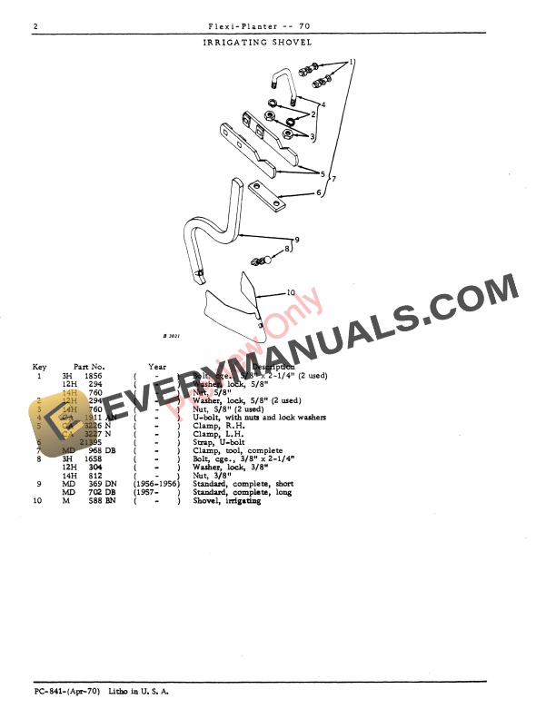 John Deere 70 Flexi-Planter Parts Catalog PC841 01APR70-4
