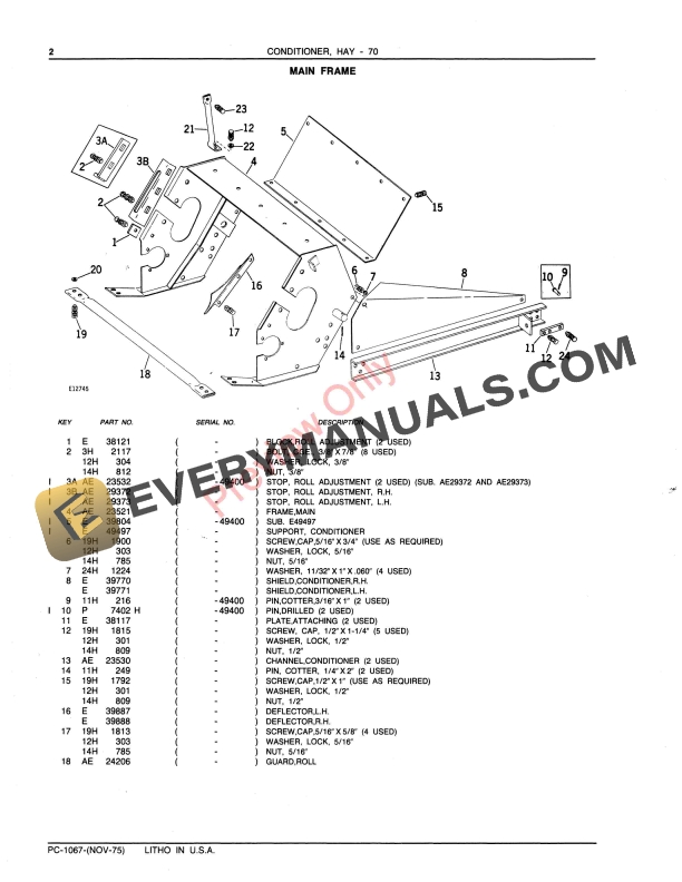 John Deere 70 Hay Conditioner Parts Catalog PC1067 01NOV75 5 John Deere 70 Hay Conditioner Parts Catalog PC1067 01NOV75 4