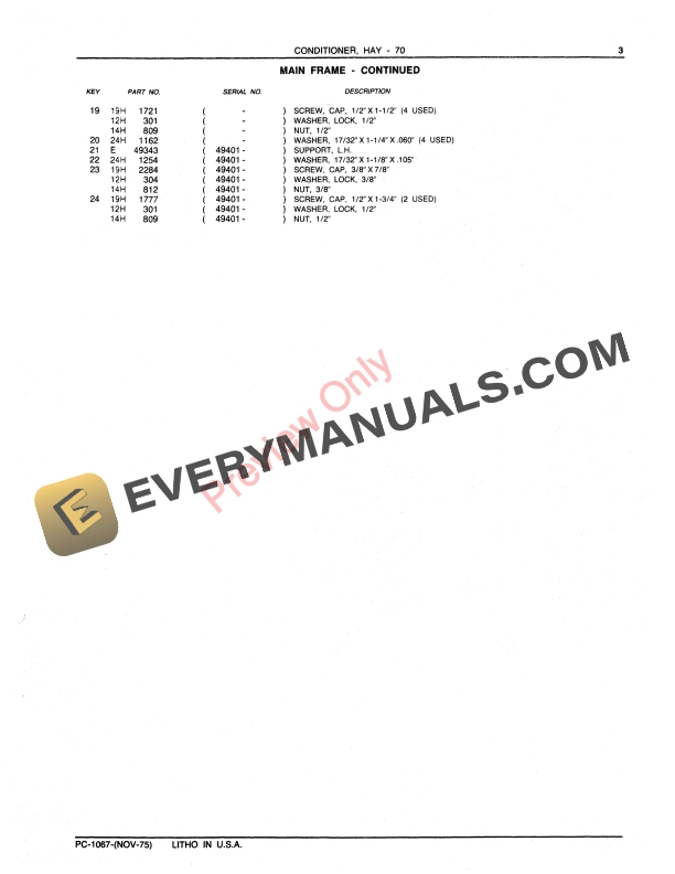 John Deere 70 Hay Conditioner Parts Catalog PC1067 01NOV75 6 John Deere 70 Hay Conditioner Parts Catalog PC1067 01NOV75 5
