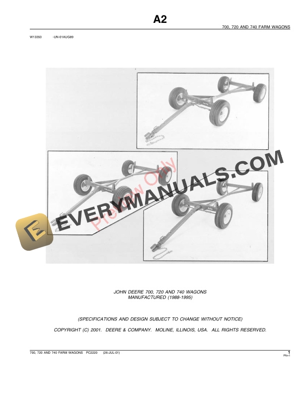 John Deere 700, 720, 740 Wagons Parts Catalog PC2220 02JUN11-3