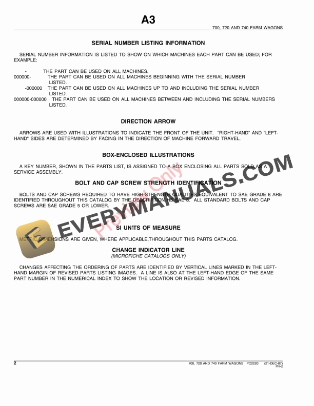 John Deere 700, 720, 740 Wagons Parts Catalog PC2220 02JUN11-4