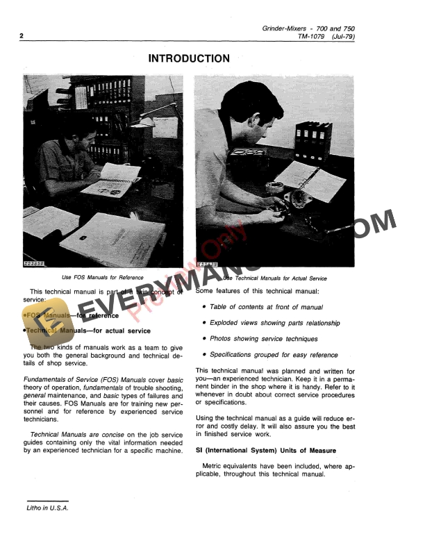 John Deere 700 and 750 Grinder Mixers Technical Manual TM1079 01JUL79 4