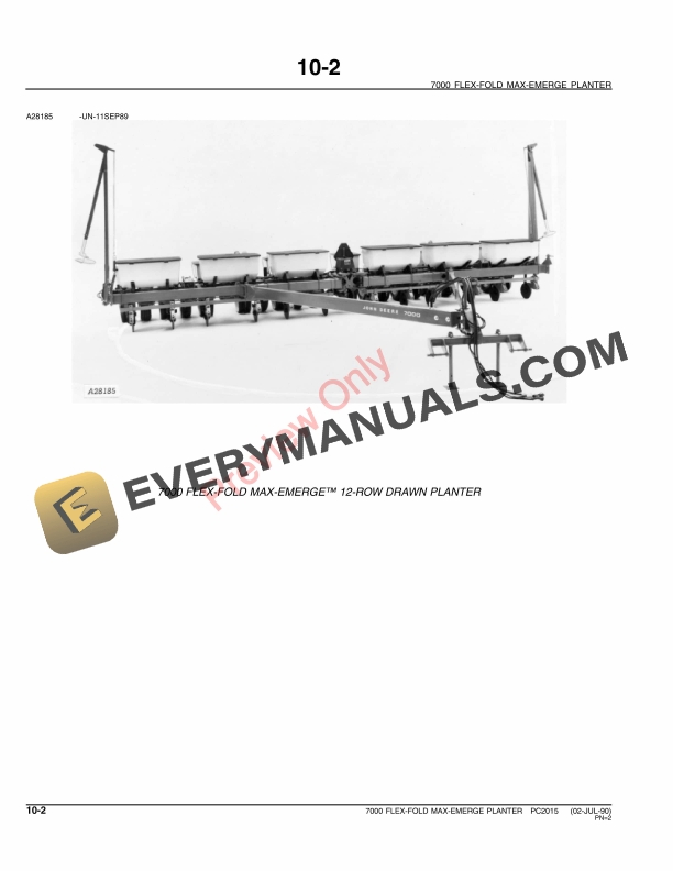 John Deere 7000 Drawn (Flex-Fold) Planter Parts Catalog PC2015 23MAY11-4