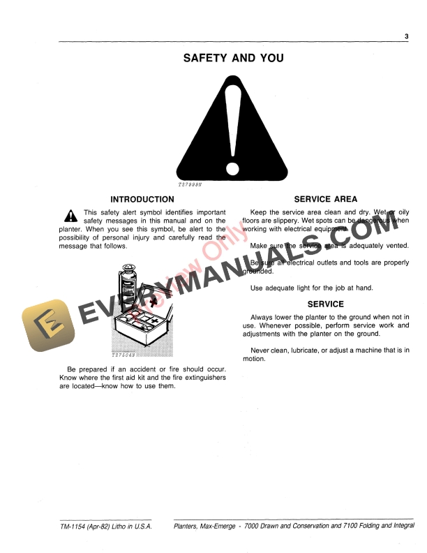 John Deere 7000 and 7100 MaxEmerge Planters Technical Manual TM1154 01APR82 6 John Deere 7000 and 7100 MaxEmerge Planters Technical Manual TM1154 01APR82 5