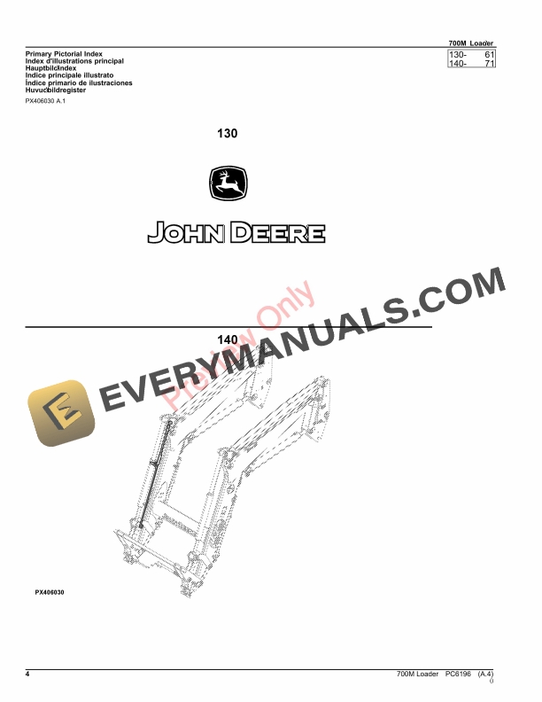 John Deere 700M Loader Parts Catalog PC6196 19APR23-4