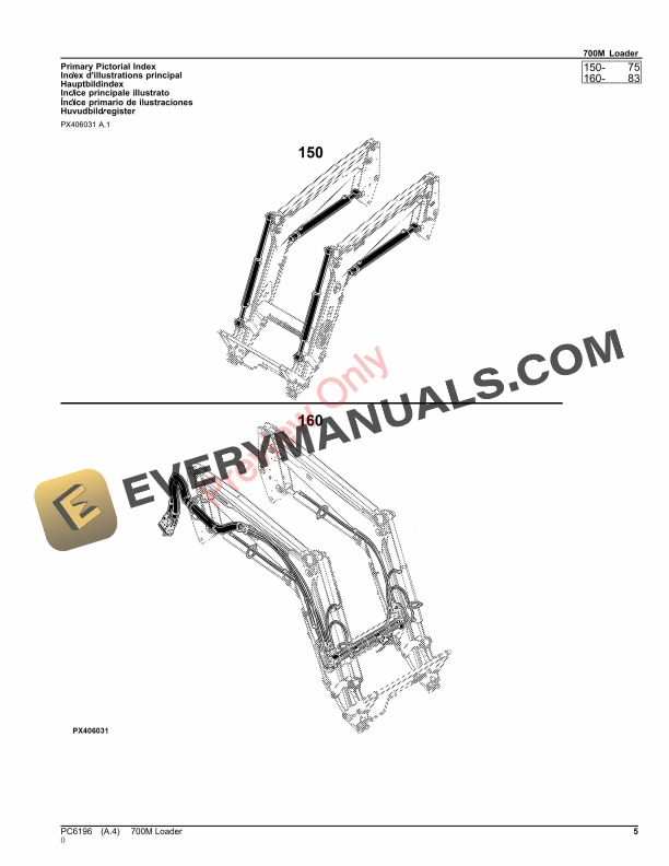 John Deere 700M Loader Parts Catalog PC6196 19APR23-5