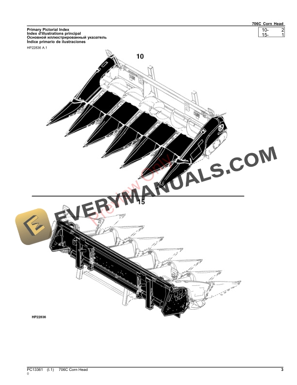 John Deere 706C Corn Head Parts Catalog PC13361 15OCT23-3