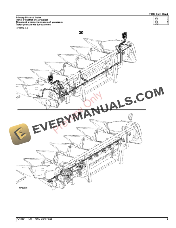 John Deere 706C Corn Head Parts Catalog PC13361 15OCT23-5