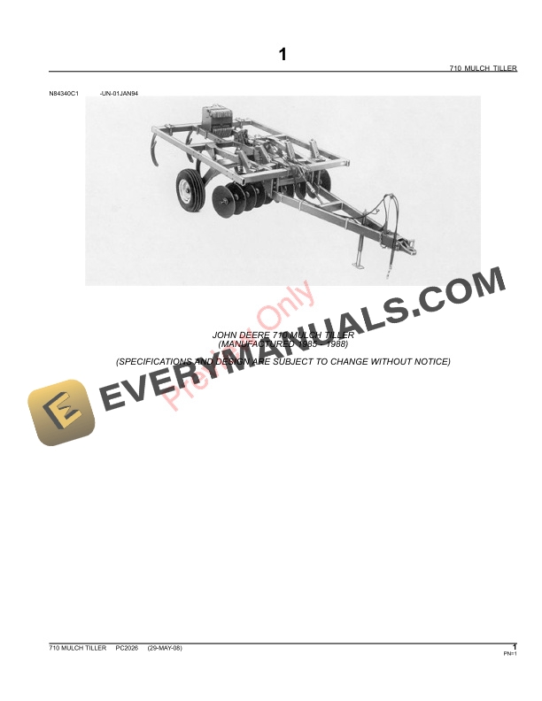 John Deere 710 Mulch Tiller Parts Catalog PC2026 31MAY11-3