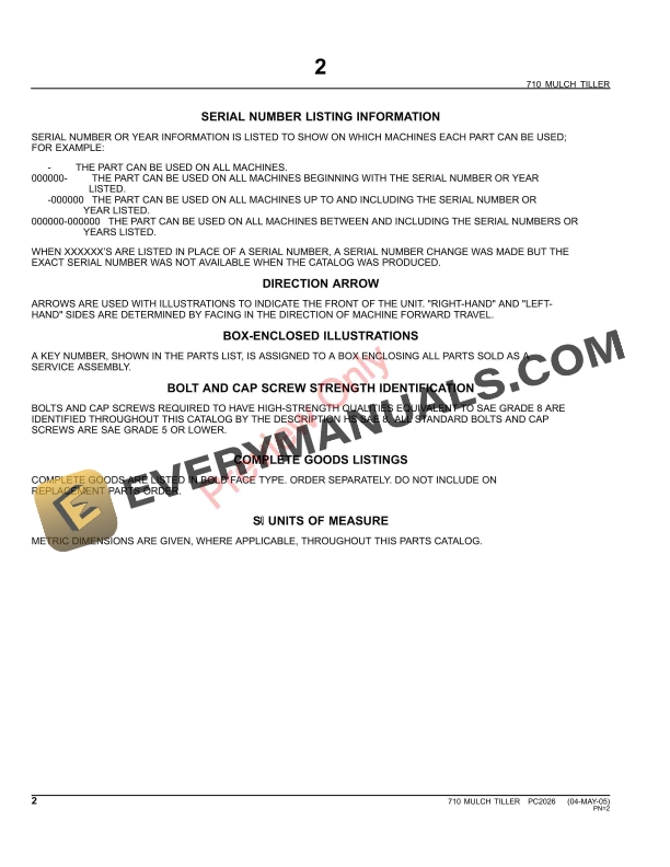 John Deere 710 Mulch Tiller Parts Catalog PC2026 31MAY11-4