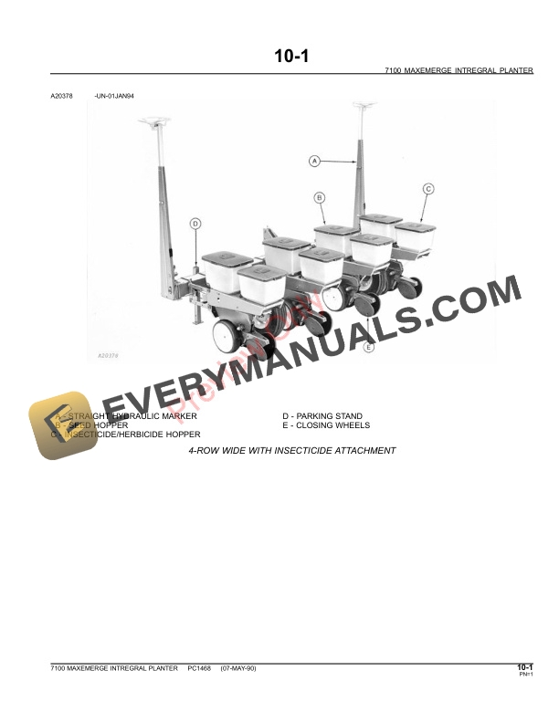 John Deere 7100 Mounted MaxEmerge Integral Parts Catalog PC1468 23MAY11-3