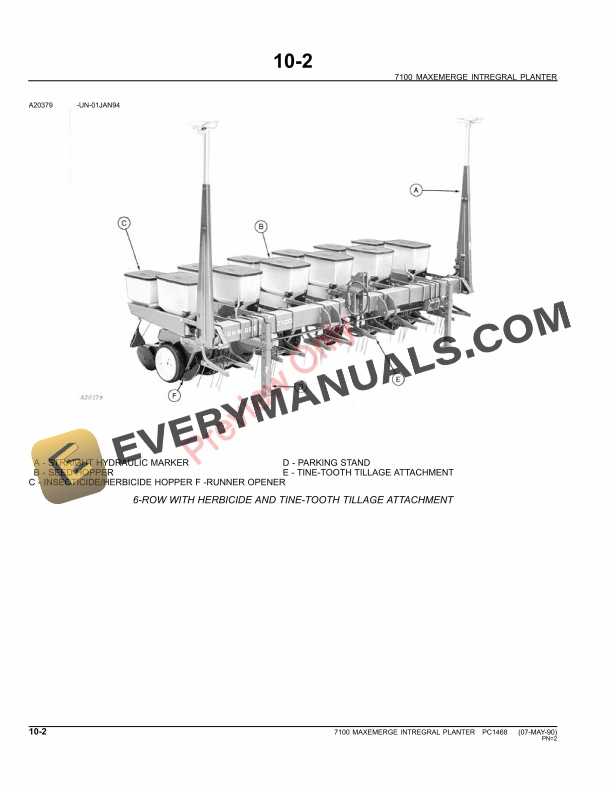 John Deere 7100 Mounted MaxEmerge Integral Parts Catalog PC1468 23MAY11-4