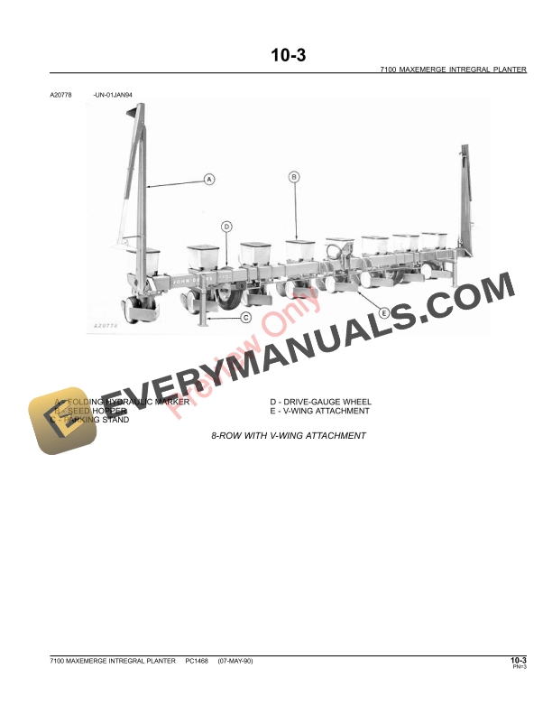 John Deere 7100 Mounted MaxEmerge Integral Parts Catalog PC1468 23MAY11-5
